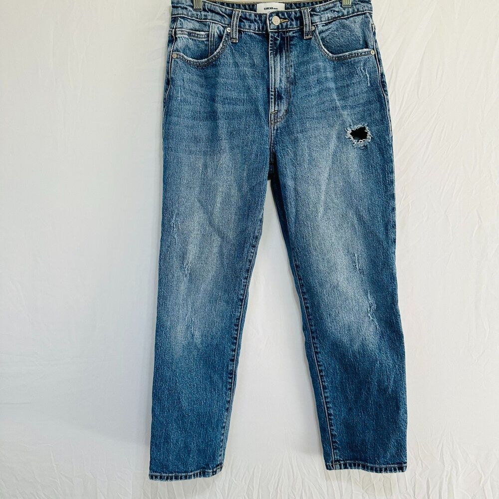 Kancan Premier Women's Maleah Slim Straight Jeans Size 9 Distressed